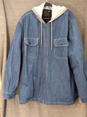 Never Worn Men's 3XL Lined Denim Hoodie Jacket